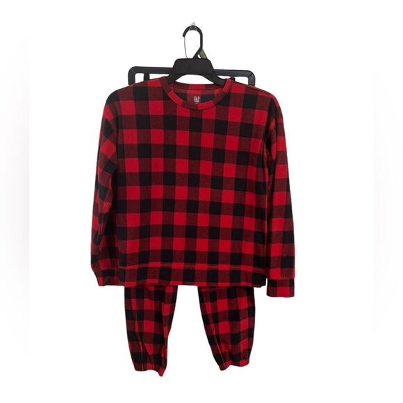 GAP Teen Buffalo Plaid Fleece Pajama Set 14/16 - Picture 1 of 10